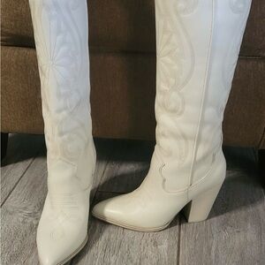 Steve Madden Ivory Heeled Boots